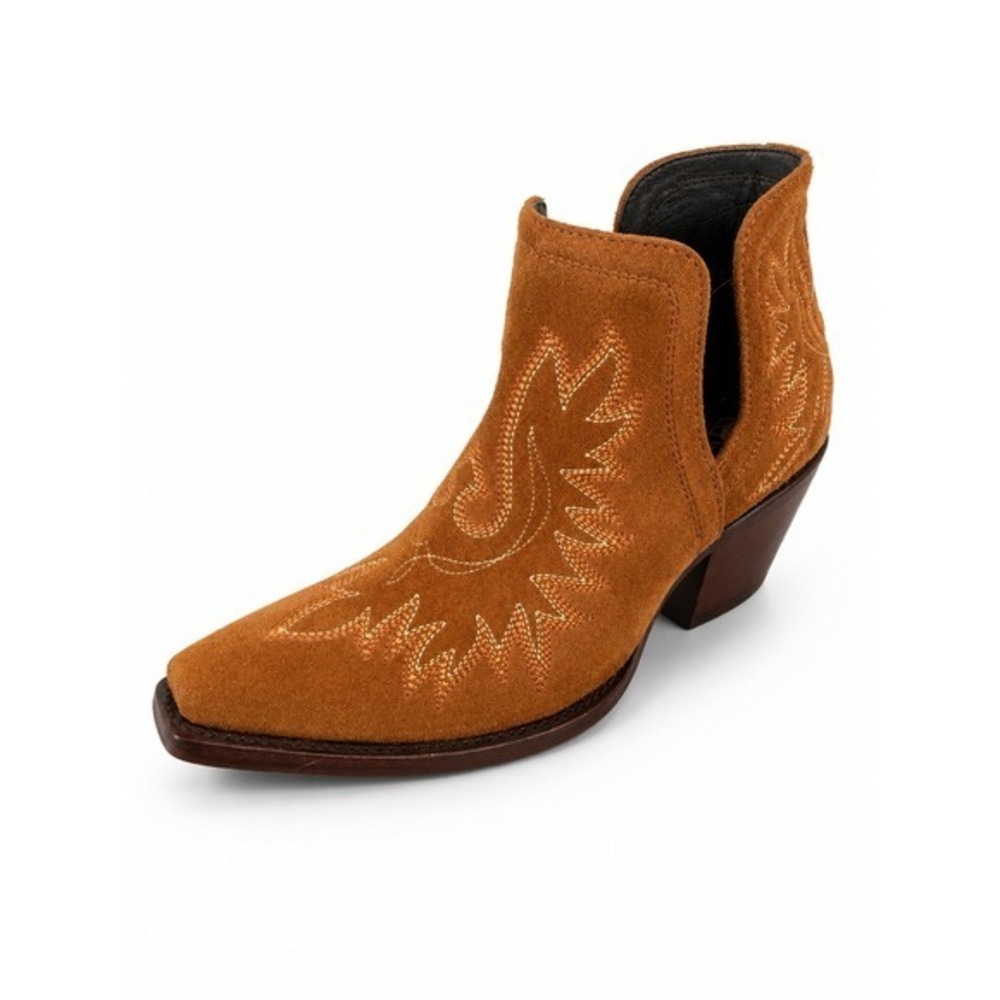Ariat Women Dixon Western Suede Leather Ankle Boots Size 8.5B Cognac Cowgirl NEW